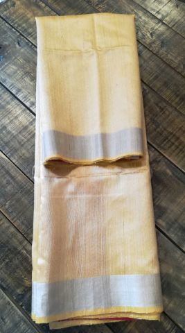 Cream Handloom Silk Saree