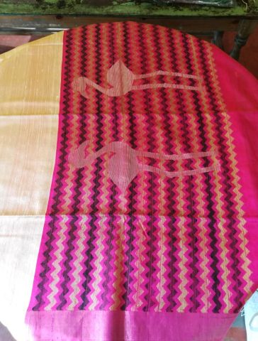 Cream Handloom Silk Saree