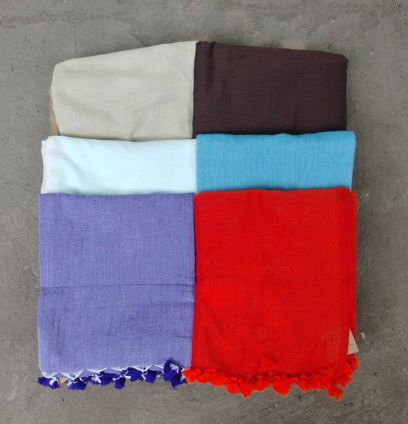 Plain Mul Cotton Saree