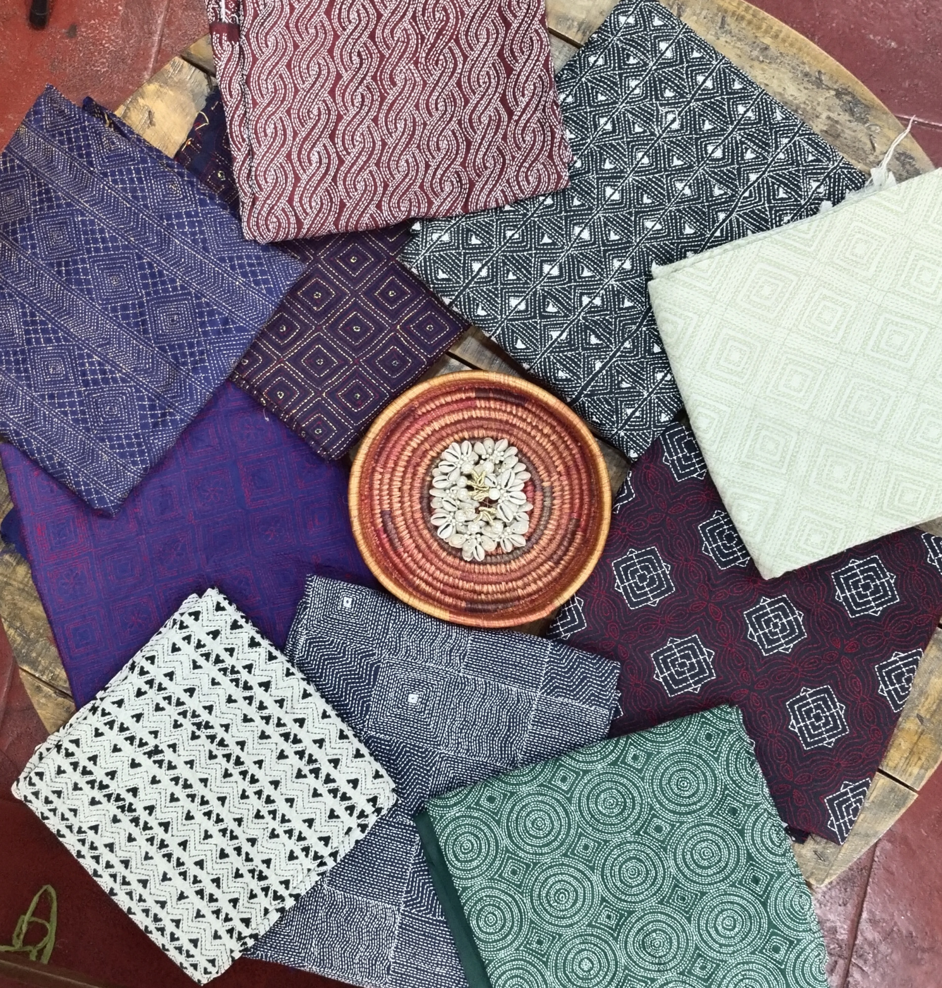 Kantha Work unstitched Silk Top Material