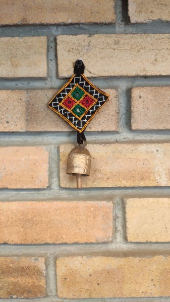 Hand made Copper Bell with embroidery