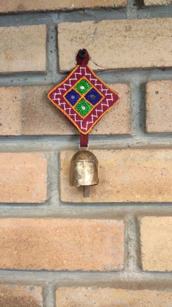 Hand made Copper Bell with embroidery