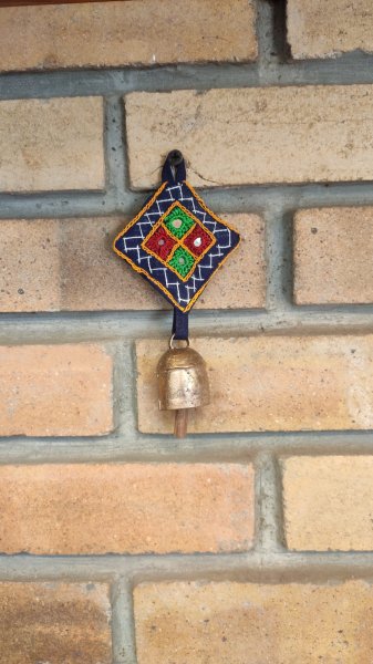 Hand made Copper Bell with embroidery