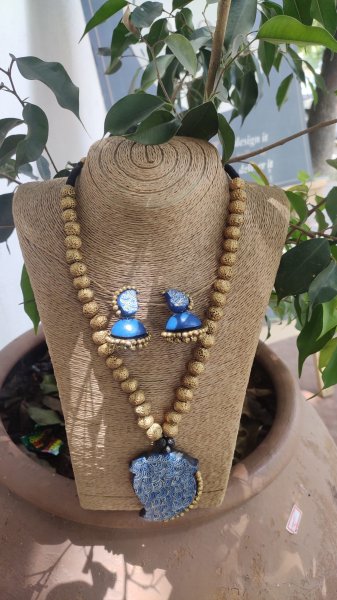Hand made terracotta Jewellery necklace set