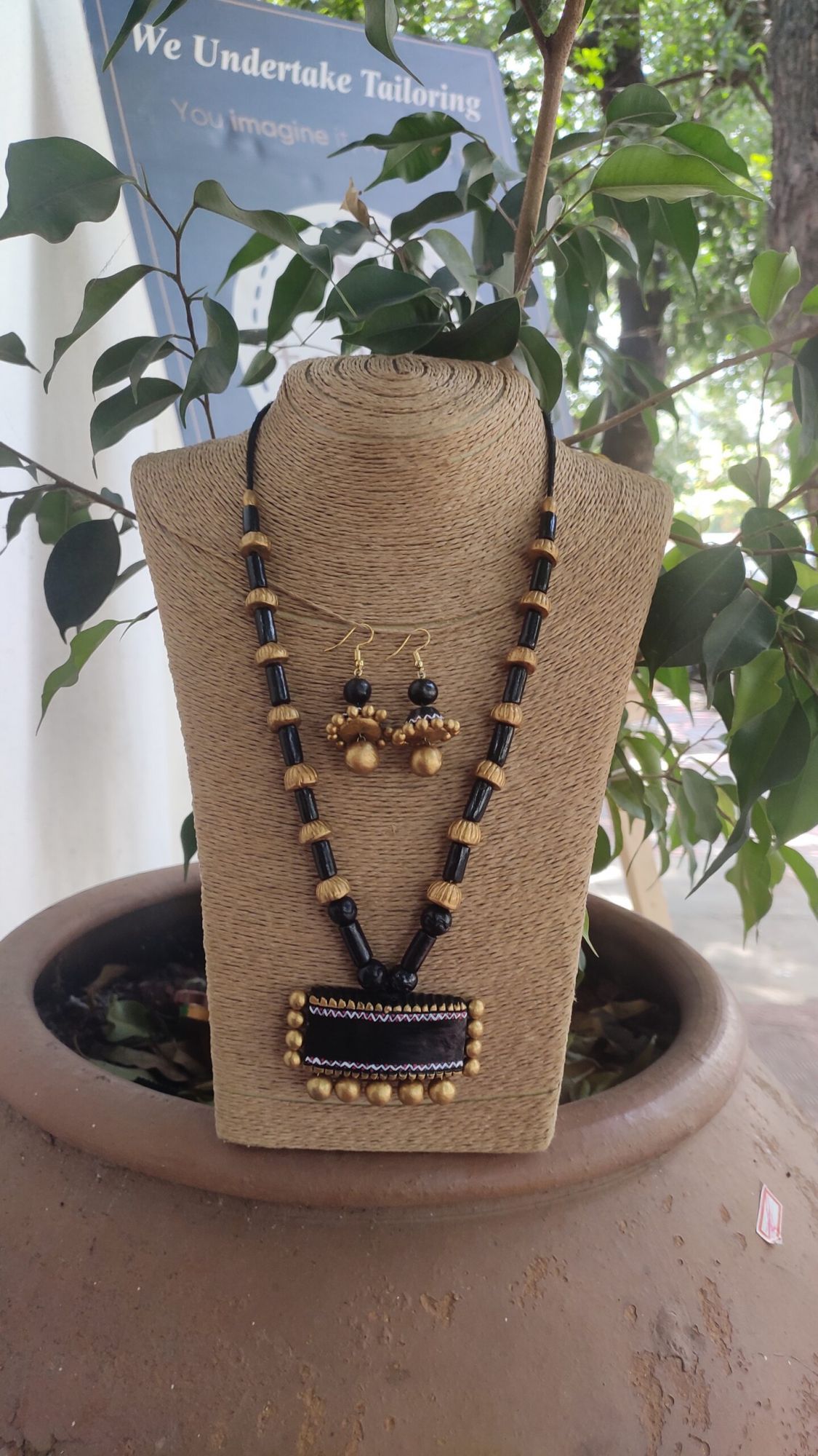 Hand made terracotta Jewellery necklace set