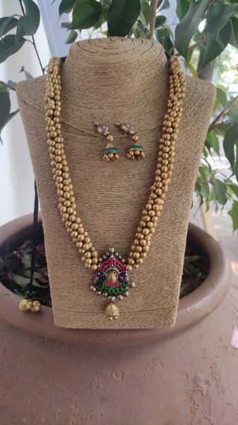 Hand made terracotta Jewellery necklace set