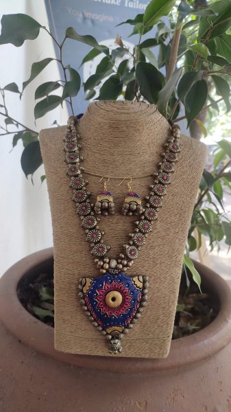 Hand made terracotta Jewellery necklace set