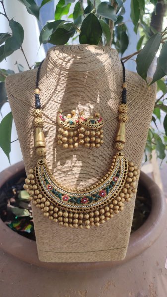 Hand made terracotta Jewellery necklace set