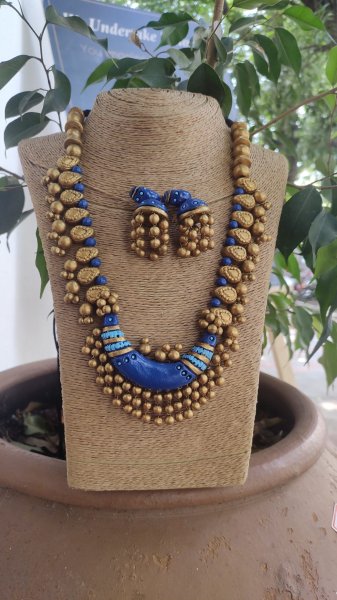 Hand made terracotta Jewellery necklace set