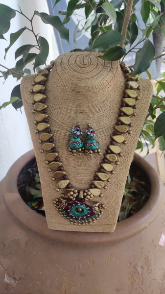 Hand made terracotta Jewellery necklace set