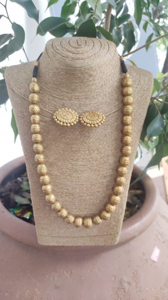 Hand made terracotta Jewellery necklace set