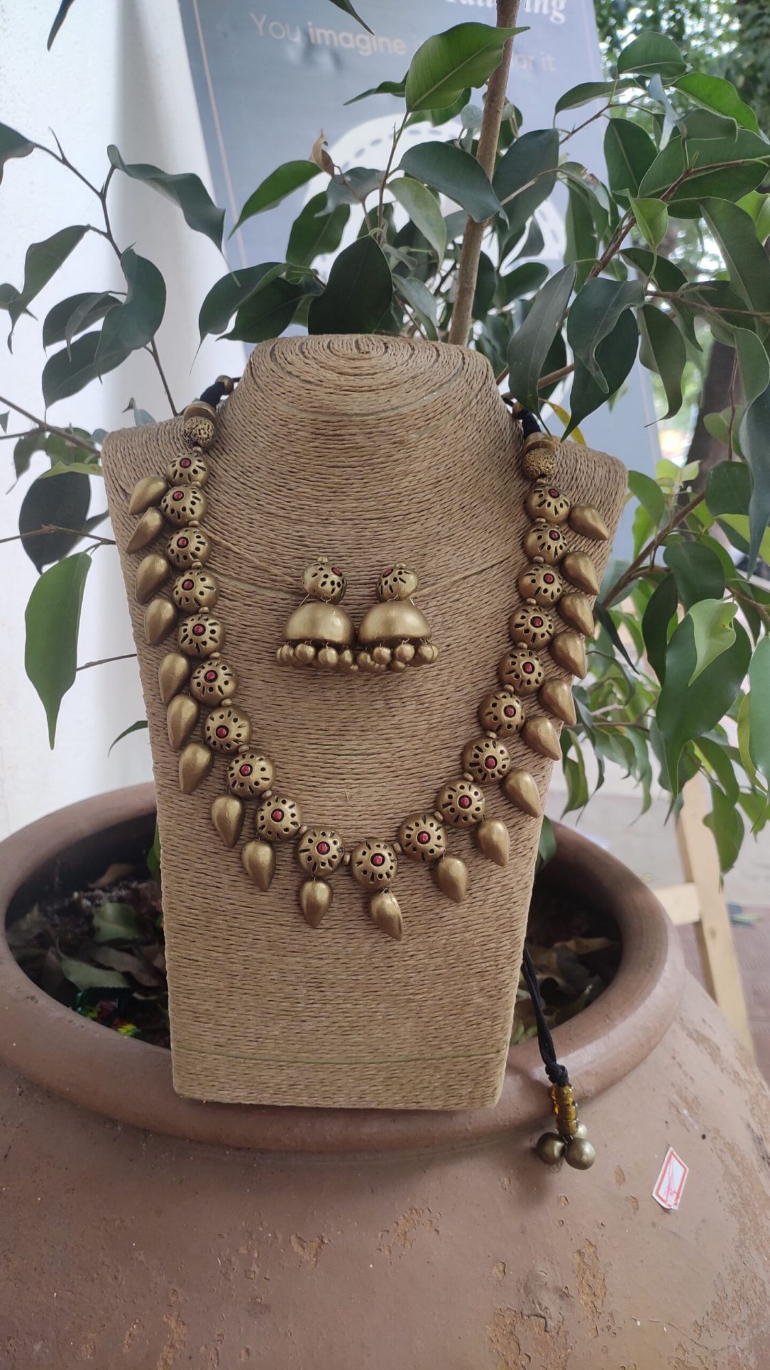 Hand made terracotta Jewellery necklace set
