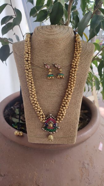 Hand made terracotta Jewellery necklace set