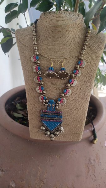Hand made terracotta Jewellery necklace set