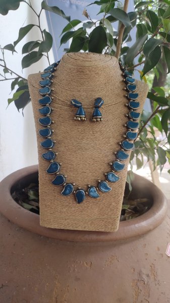 Hand made terracotta Jewellery necklace set