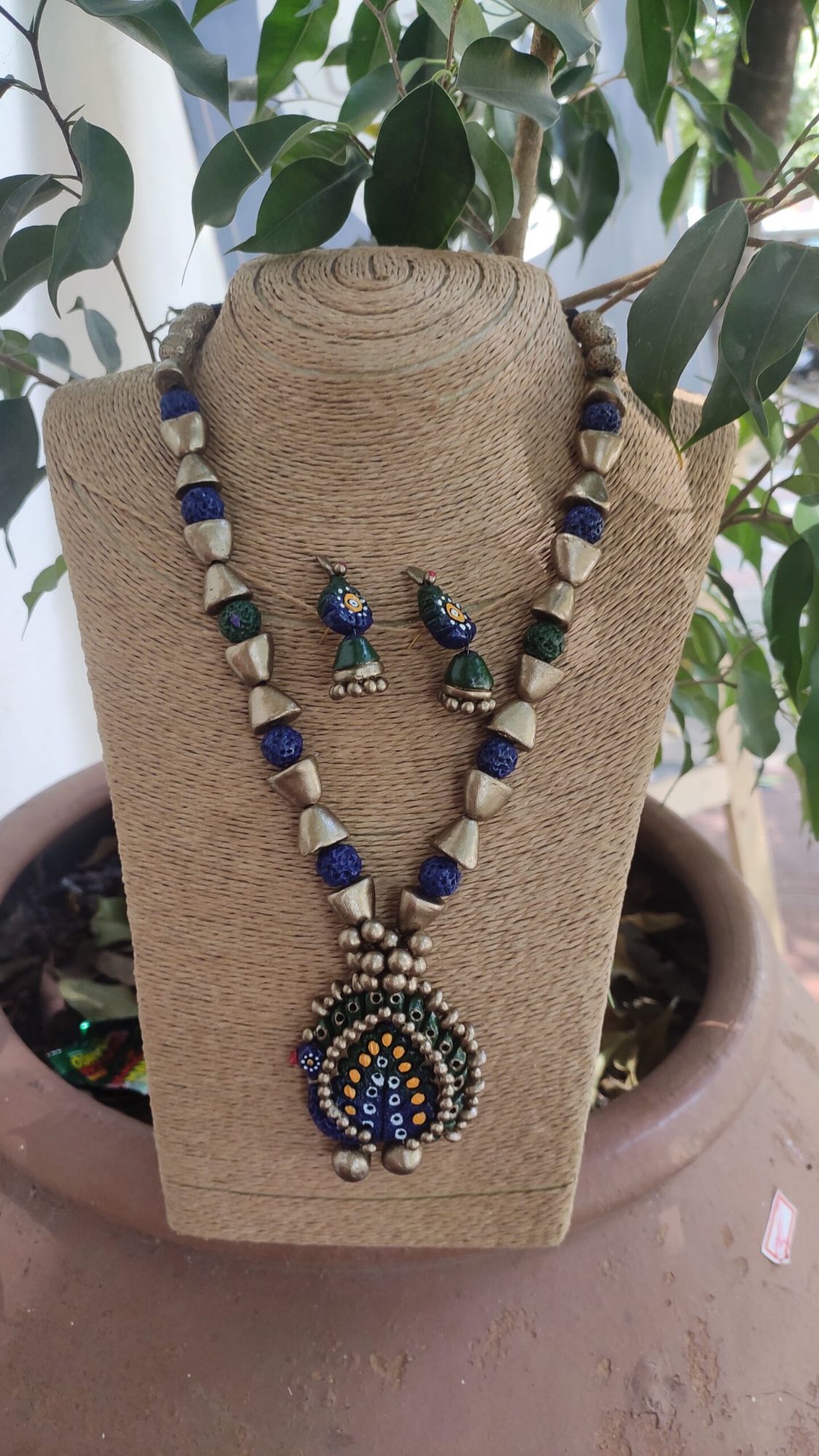 Hand made terracotta Jewellery necklace set