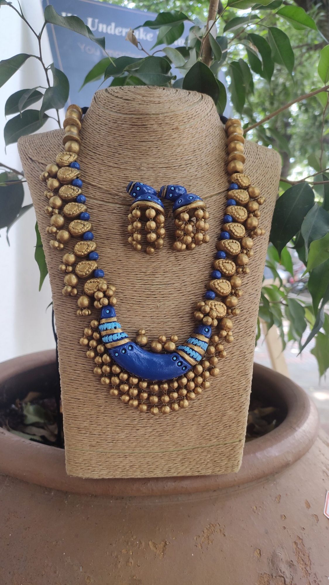 Hand made terracotta Jewellery necklace set