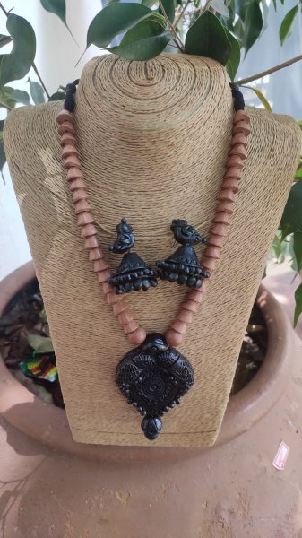 Hand made terracotta Jewellery necklace set