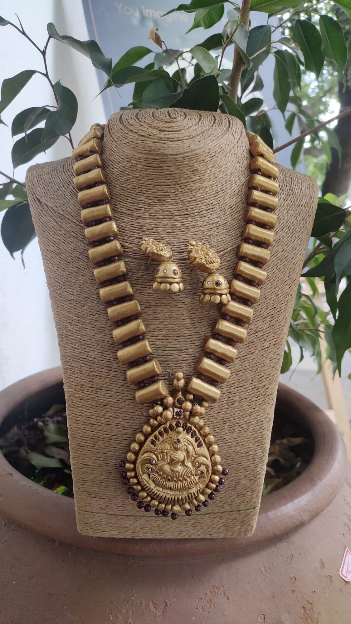 Hand made terracotta Jewellery necklace set