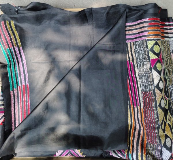 Kantha silk saree
