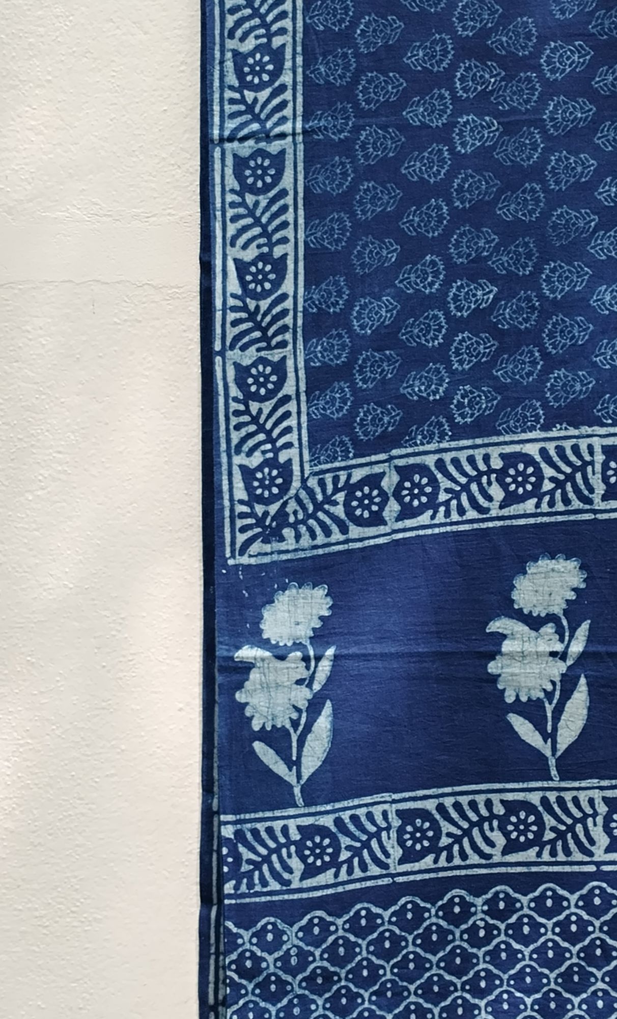 Indigo Mull Cotton Saree