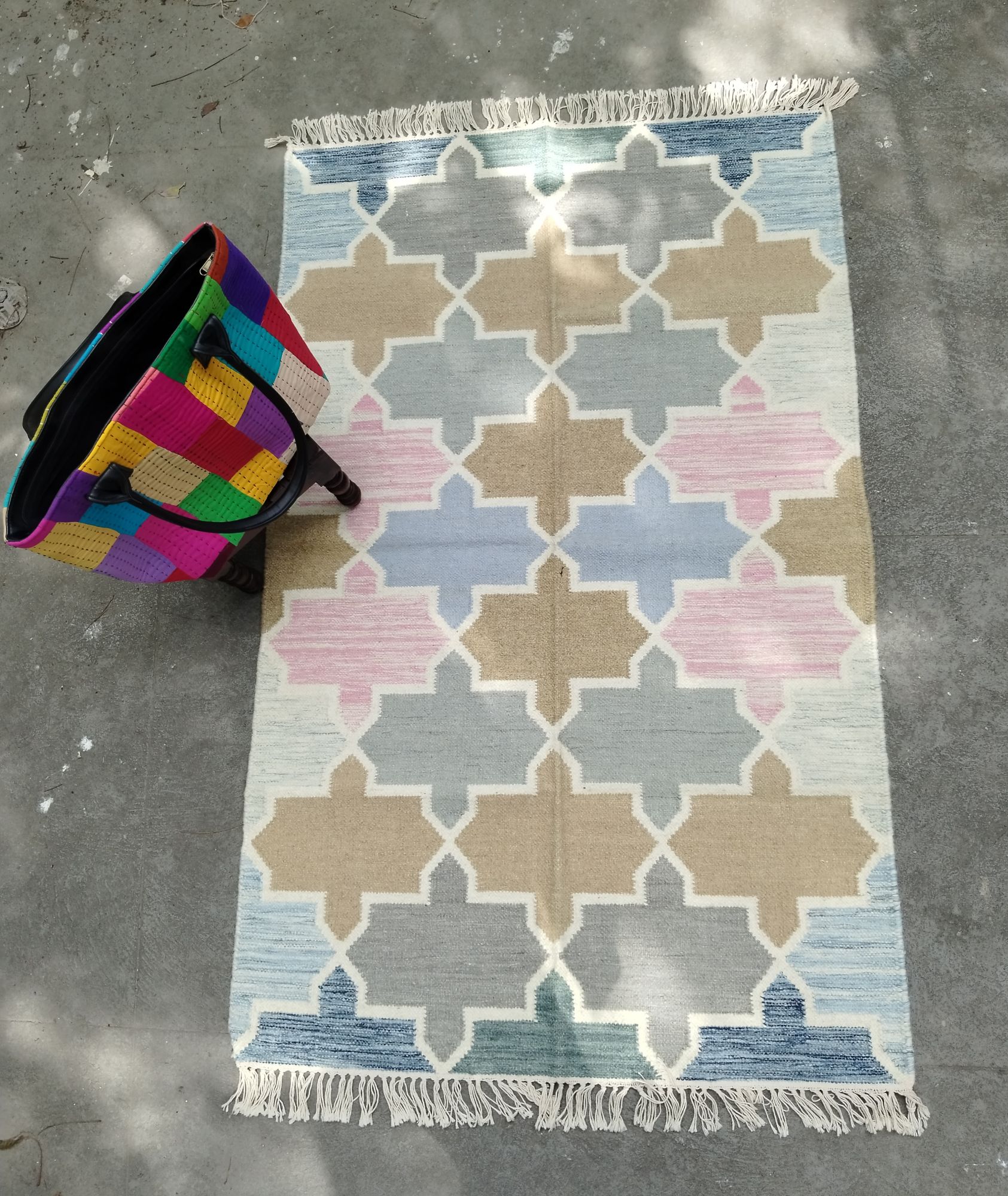 Woollen Dhurrie Rug Carpet