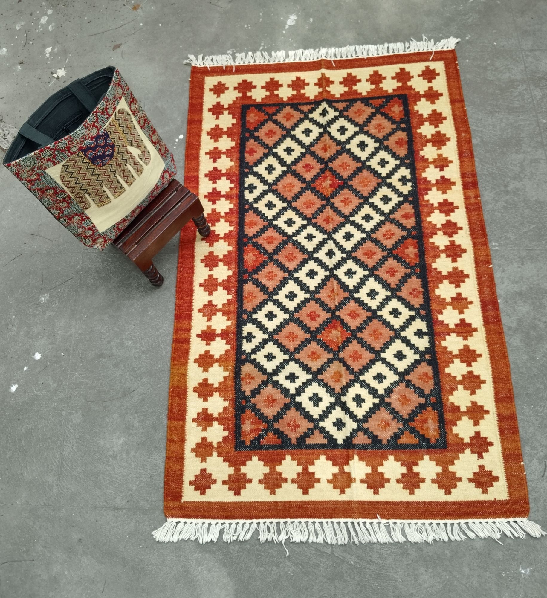 Woollen Dhurrie Rug Carpet