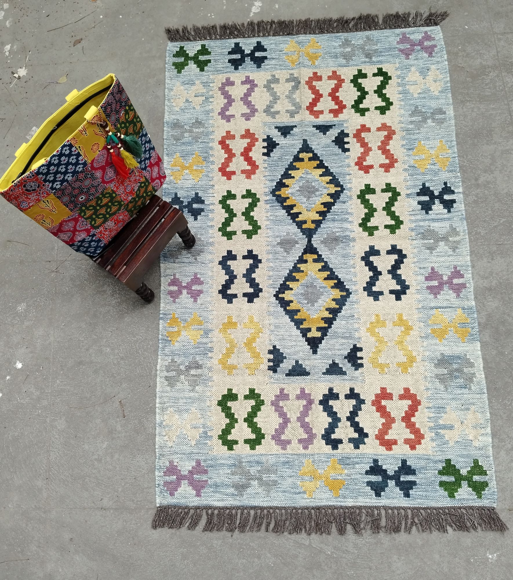 Woollen Dhurrie Rug Carpet