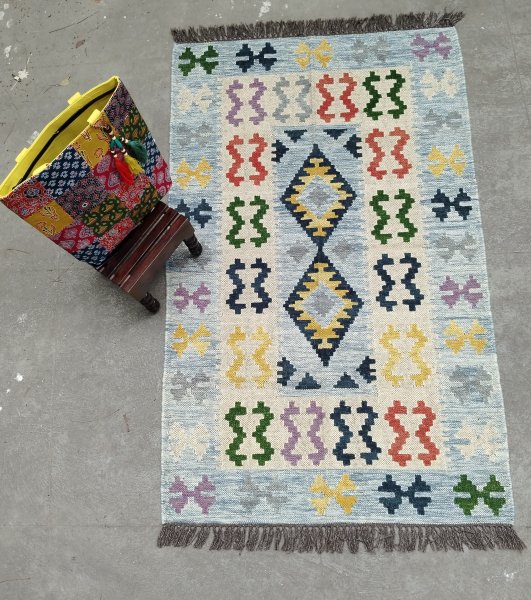 Woollen Dhurrie Rug Carpet