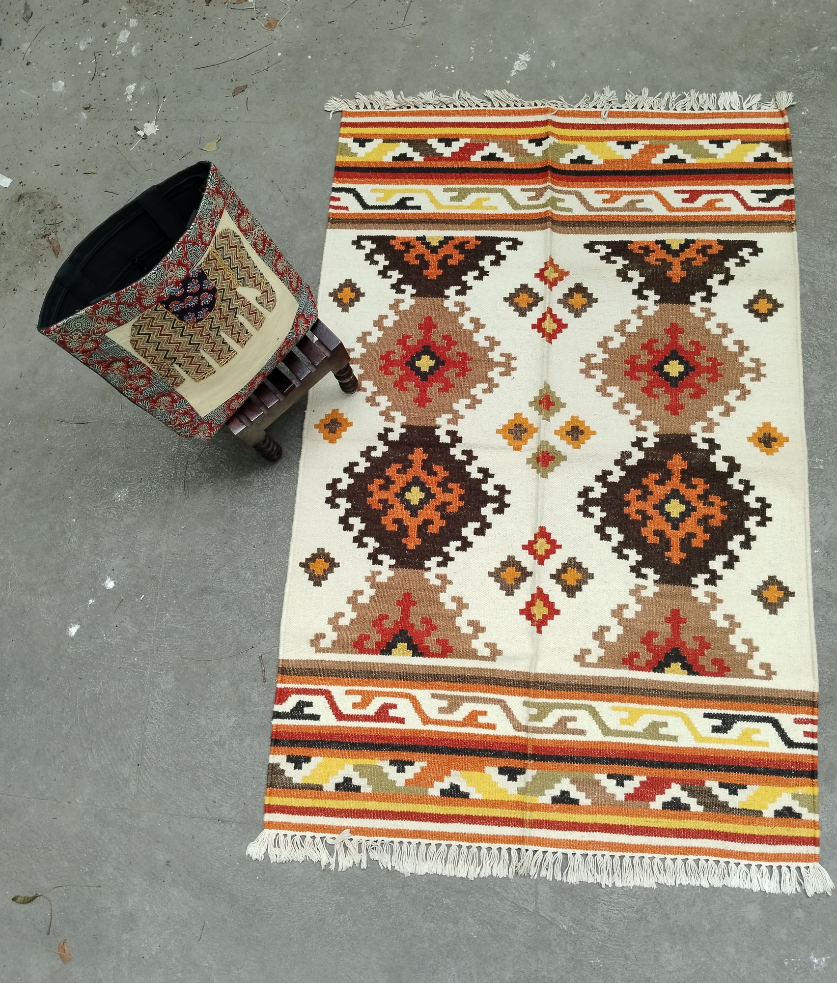 Woollen Dhurrie Rug Carpet