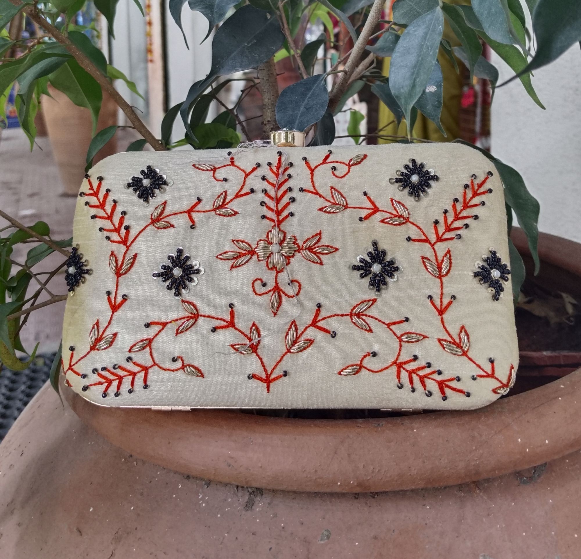 Hand Embroidery clutch