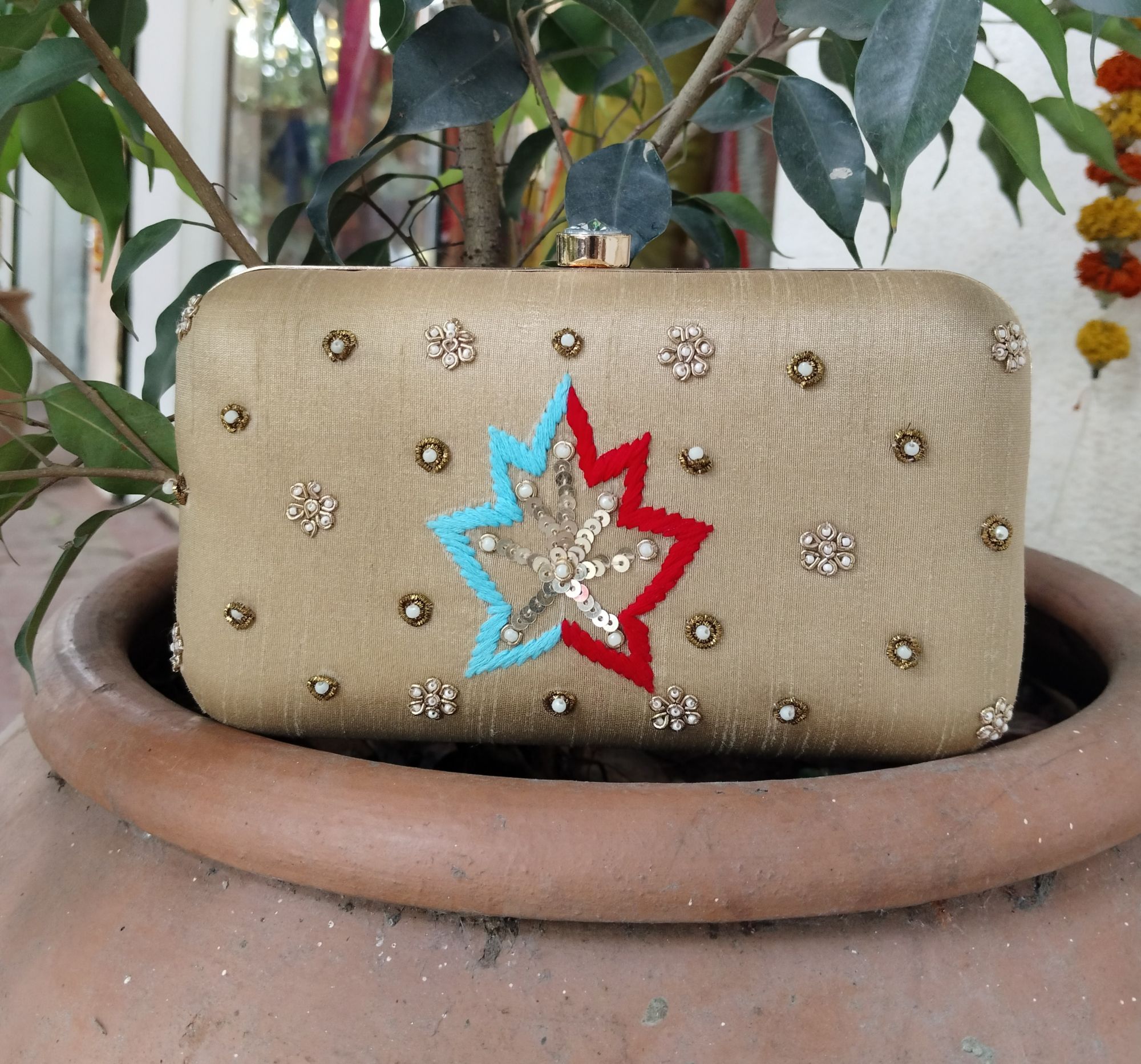 Hand Embroidery clutch