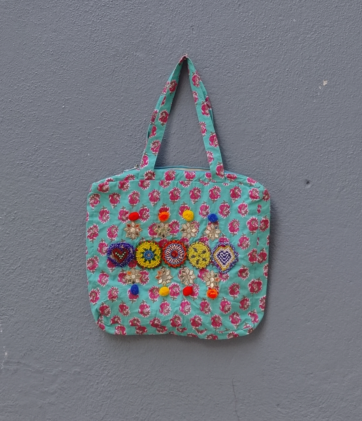 Cotton Hand Work Tote Bag