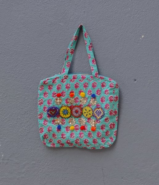 Cotton Hand Work Tote Bag