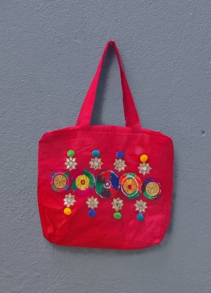 Cotton Hand Work Tote Bag