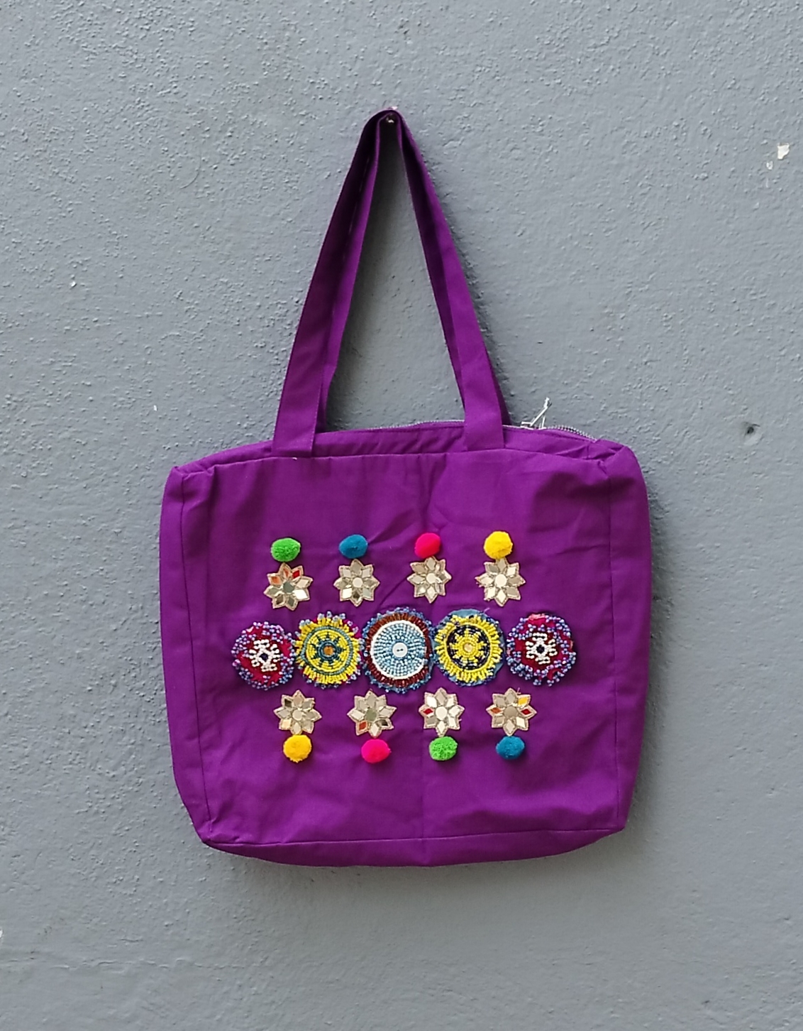 Cotton Hand Work Tote Bag