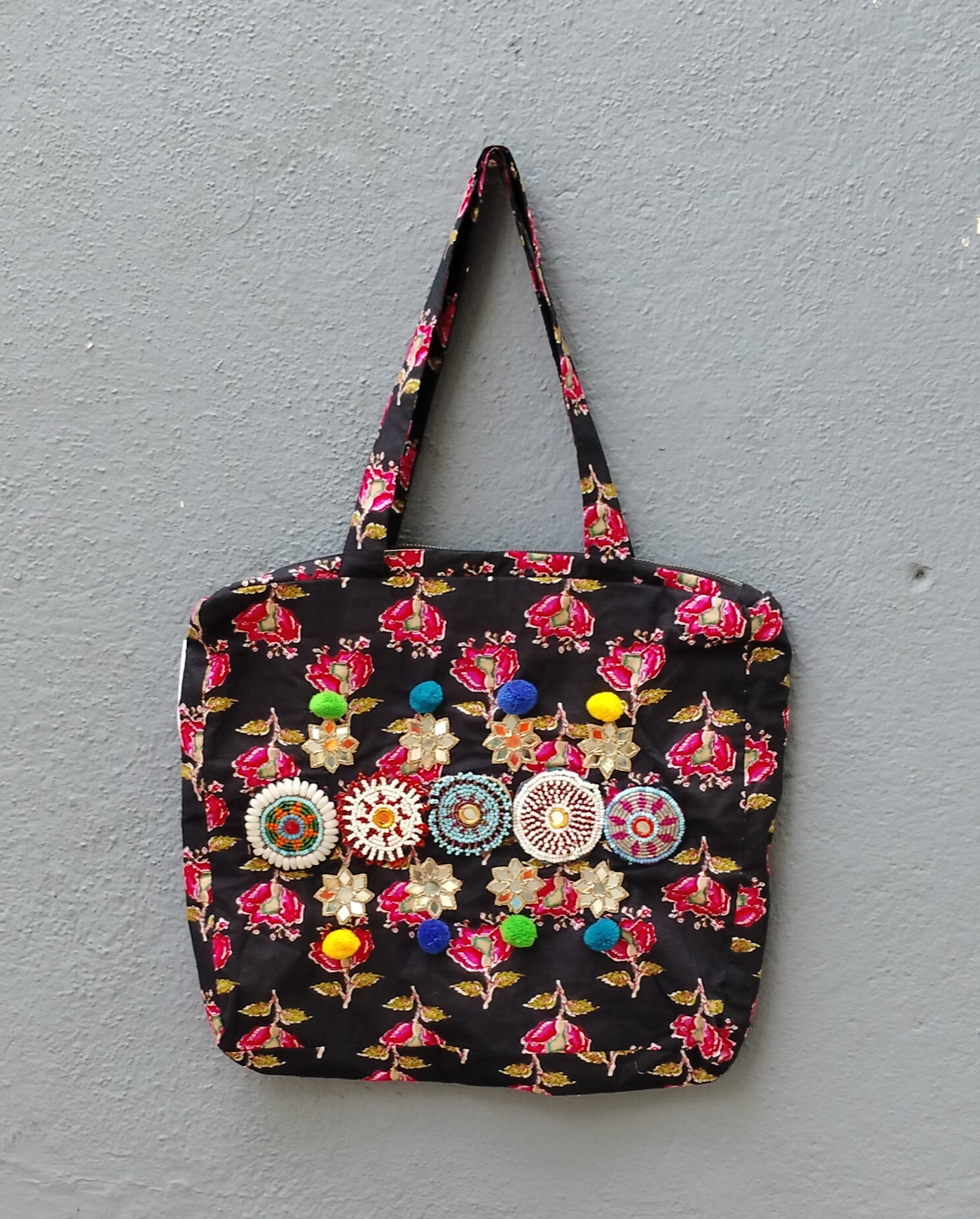 Cotton Hand Work Tote Bag