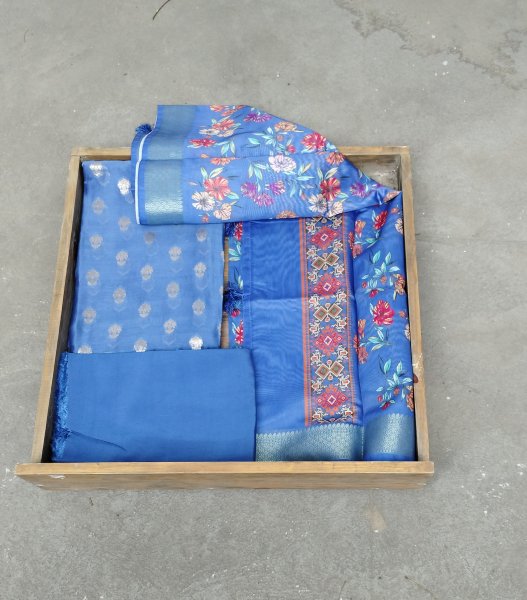 Chanderi Silk Unstitched Dress Material