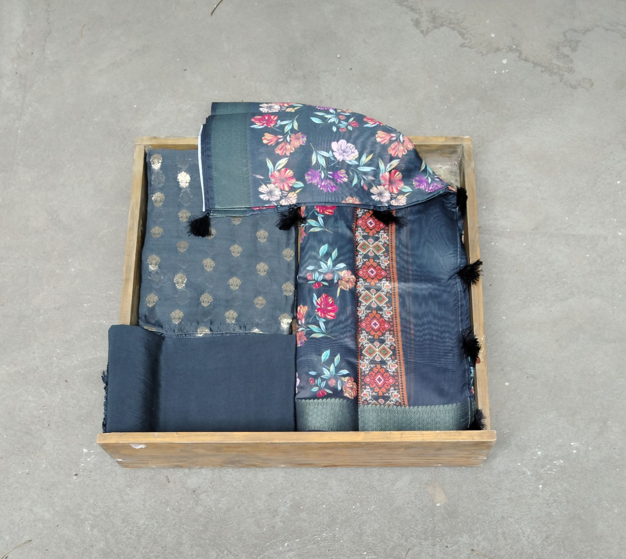 Chanderi Silk Unstitched Dress Material