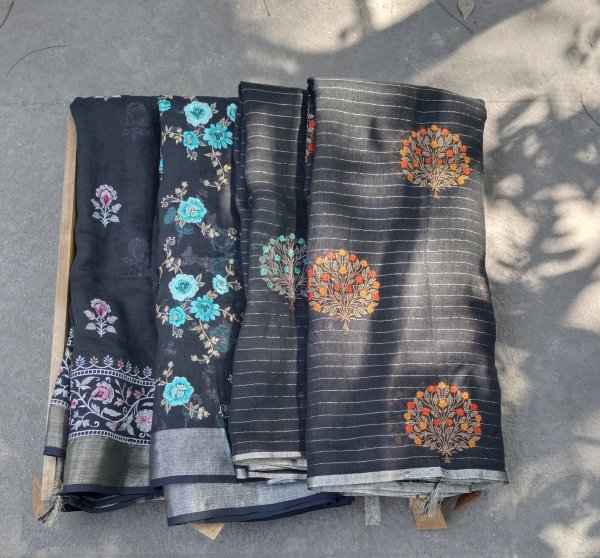 Lenin Embroidery Saree