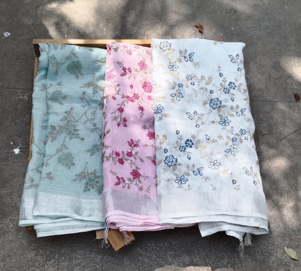 Lenin Embroidery Saree