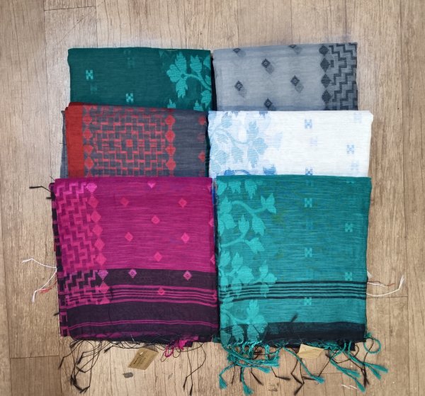 Dhakai Cotton Jamdhani Weave Saree