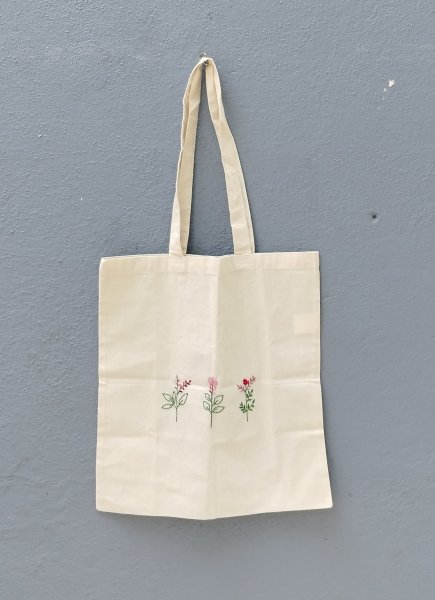 Cotton embroidery tote bag