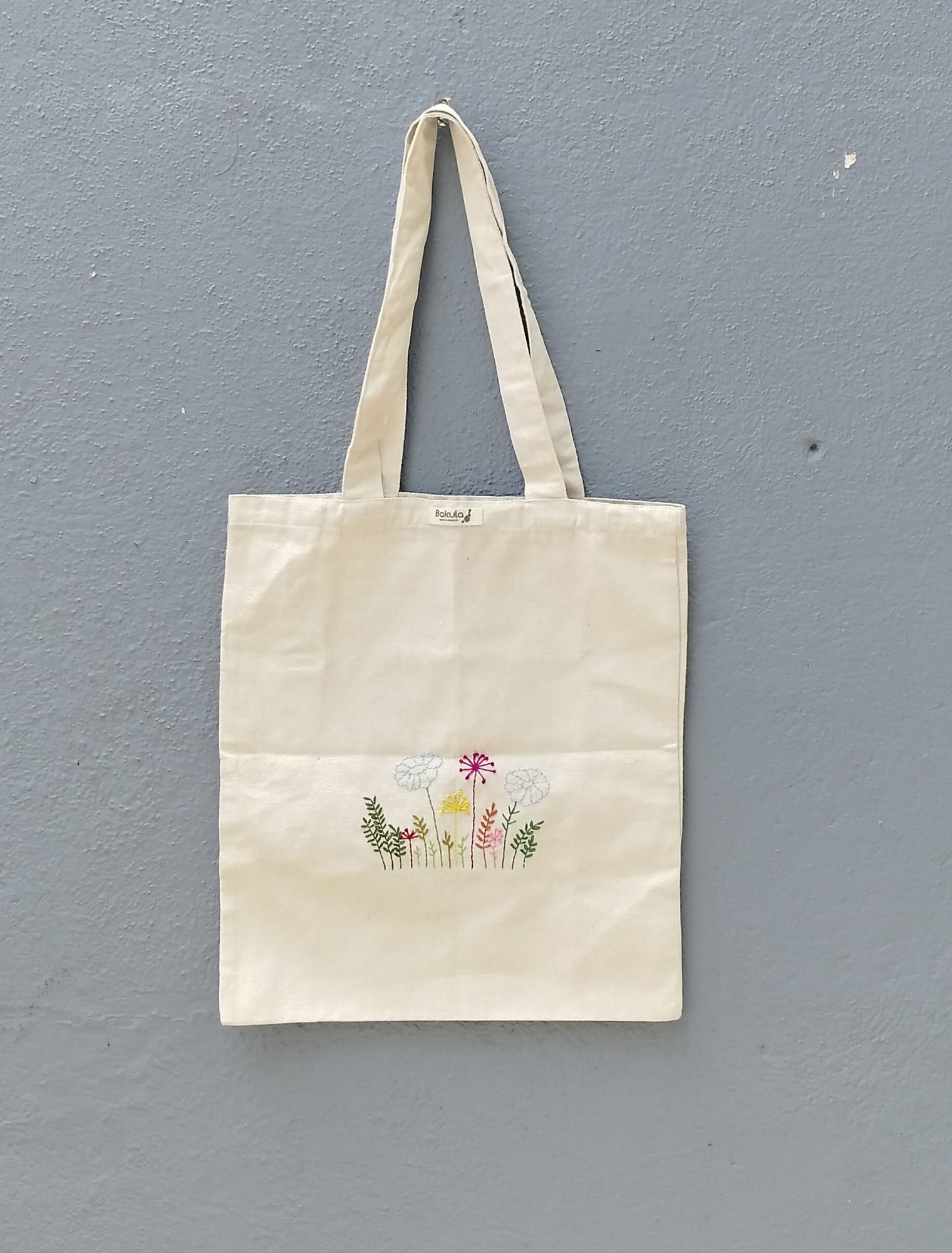 Cotton embroidery tote bag
