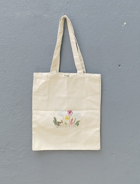 Cotton embroidery tote bag