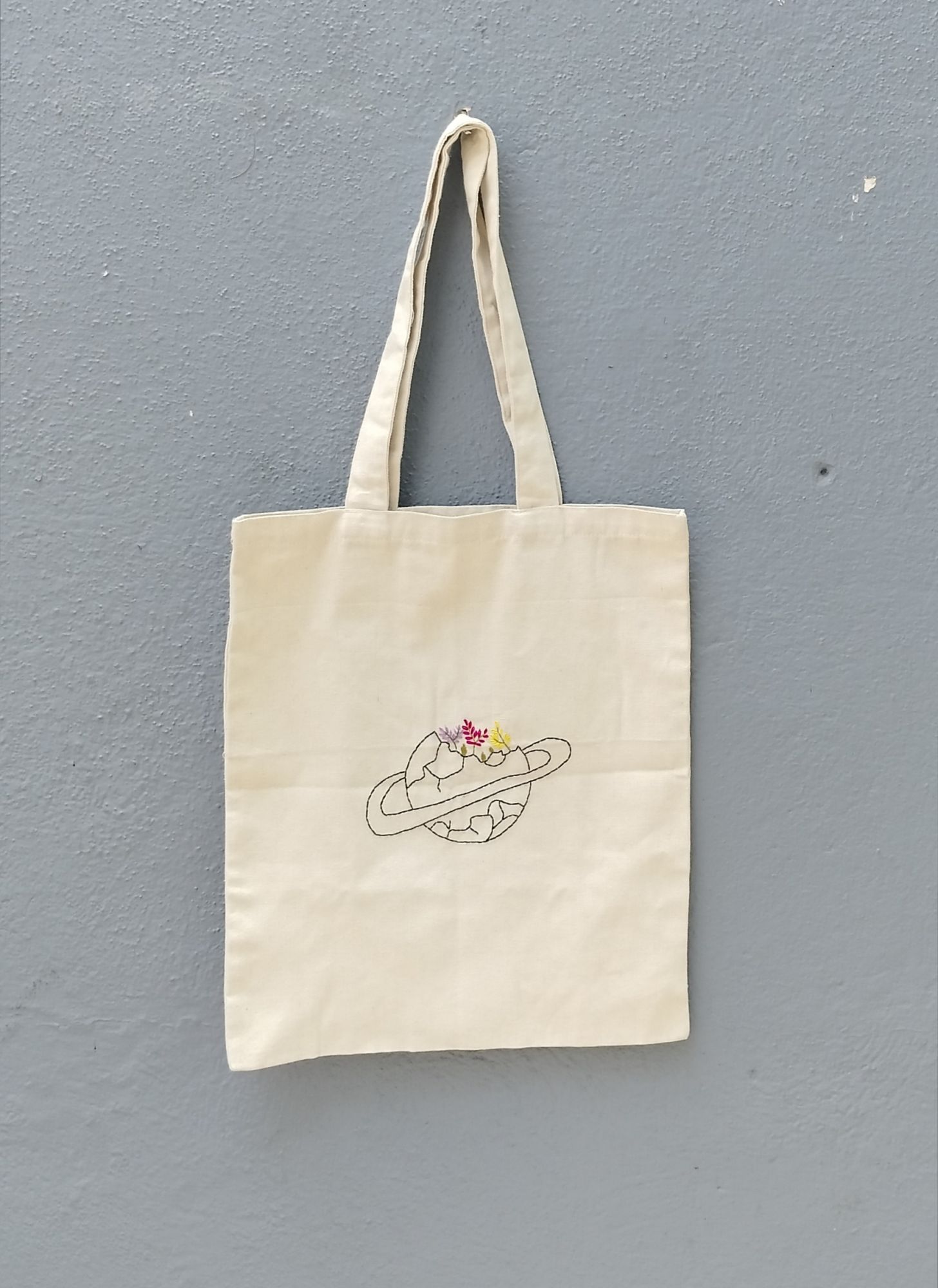 Cotton embroidery tote bag