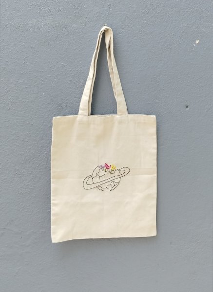 Cotton embroidery tote bag