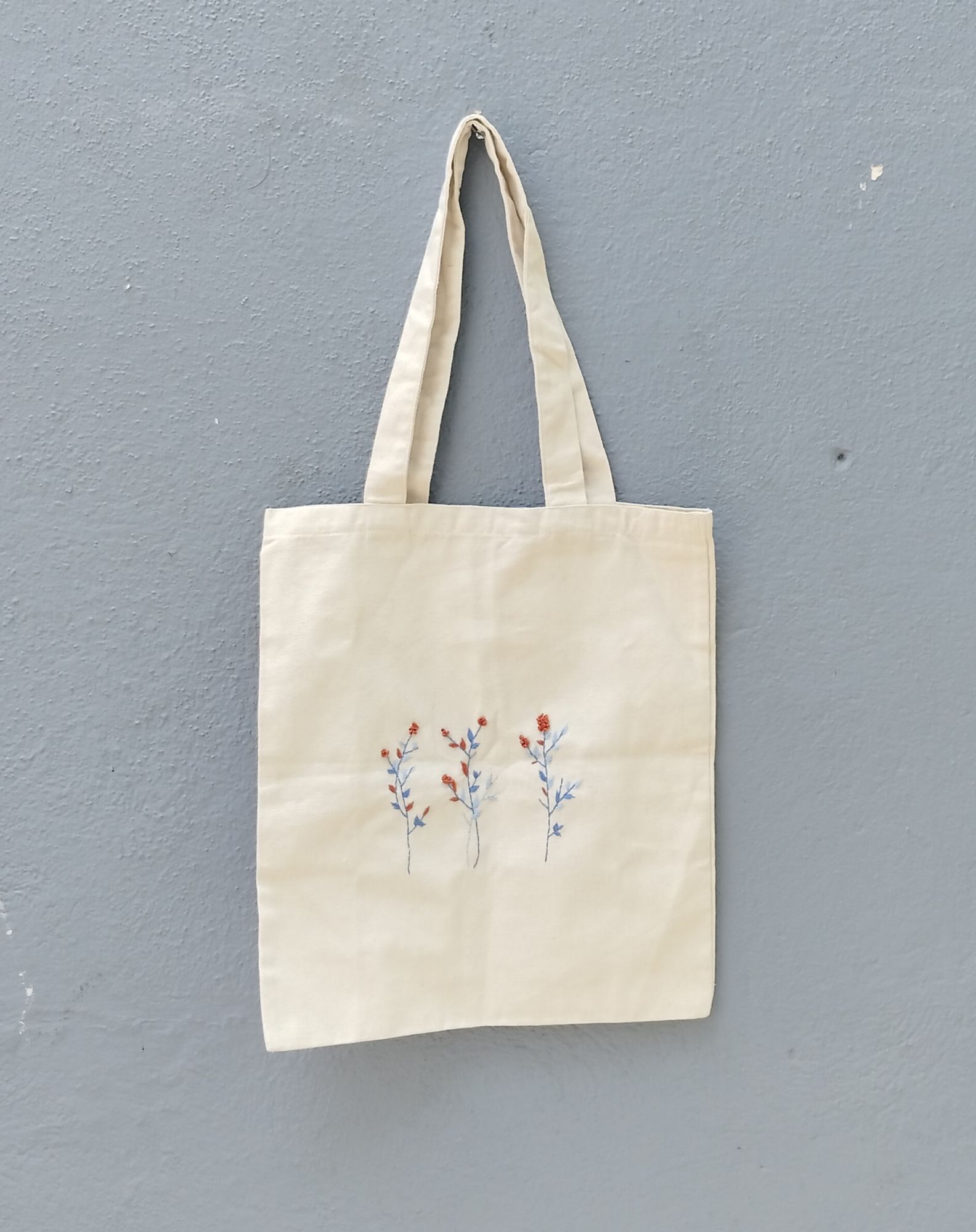 Cotton embroidery tote bag