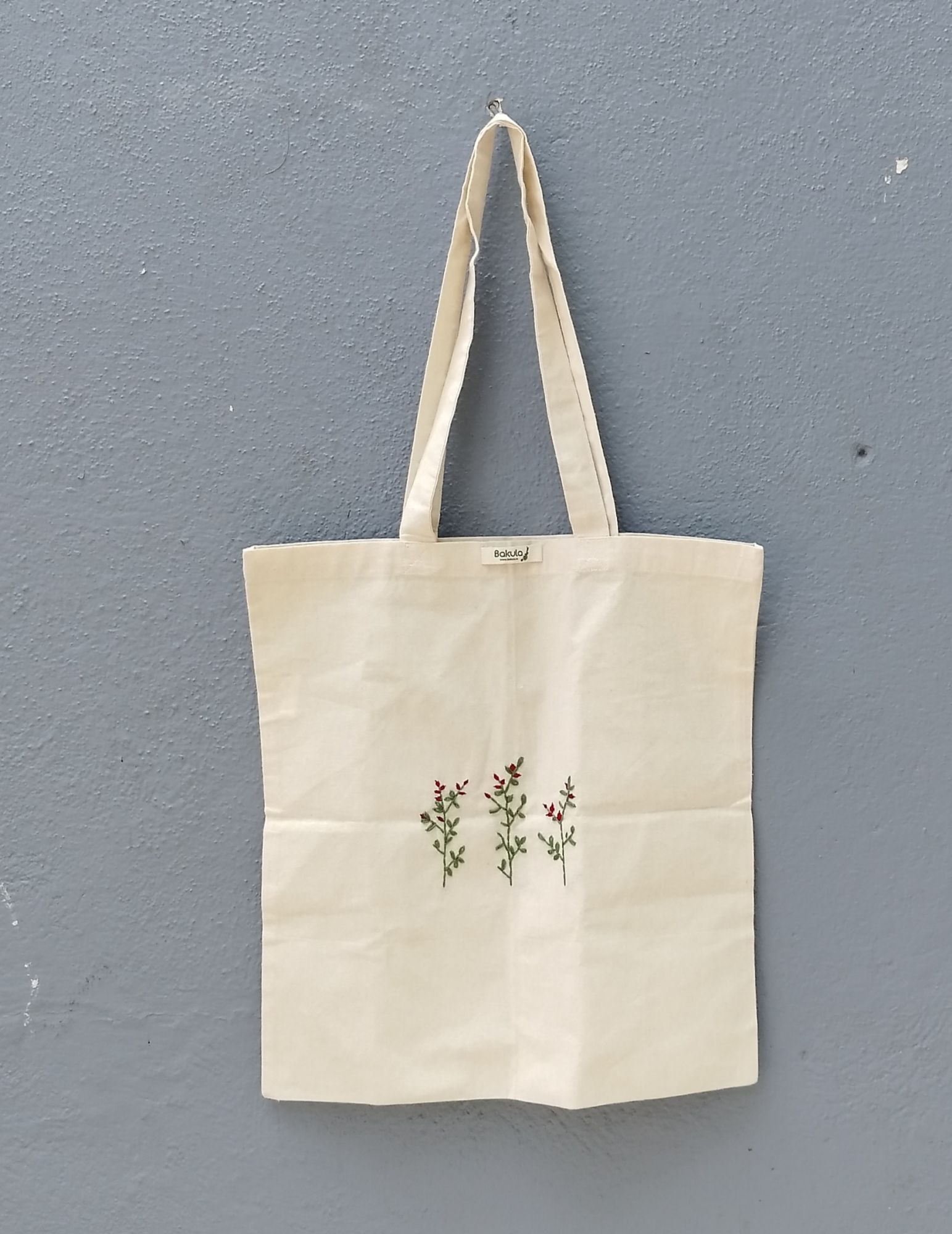 Cotton embroidery tote bag