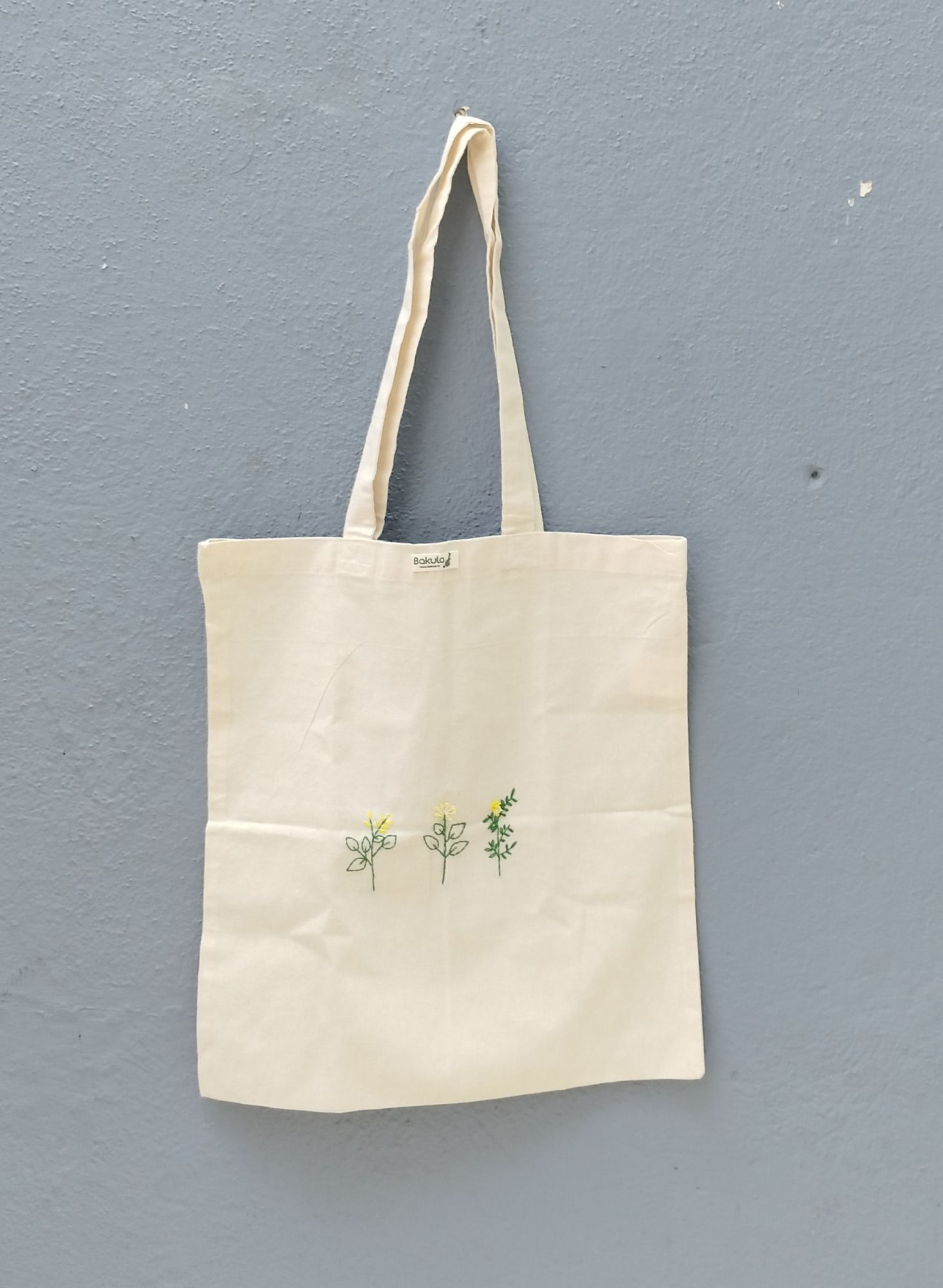 Cotton embroidery tote bag